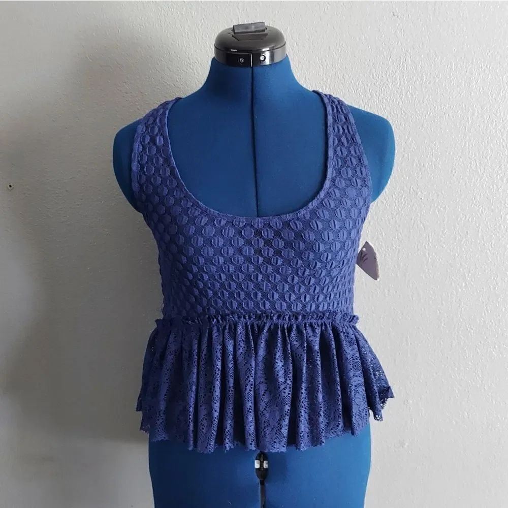 Joe Boxer Lace Peplum Top Small